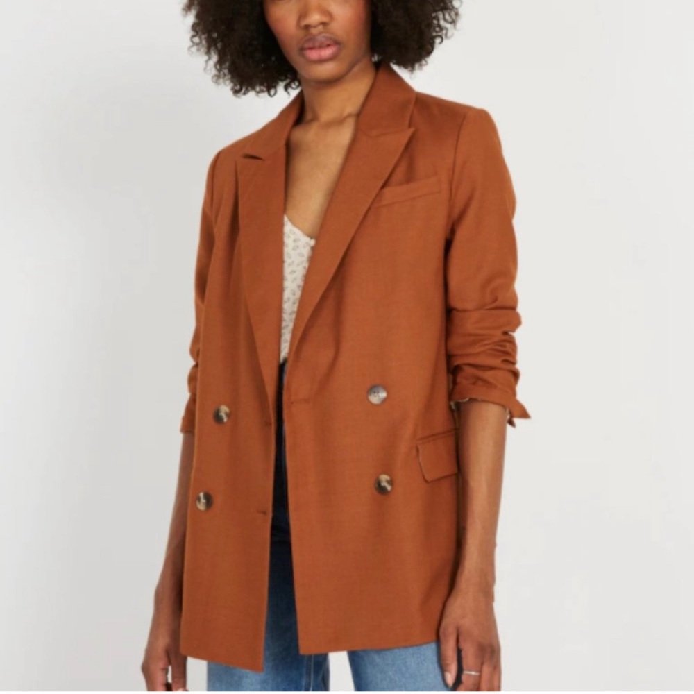 New WOT Frank And Oak double breasted orange blazer size s